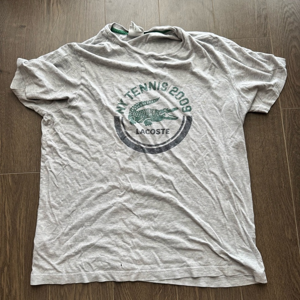 Lacoste Light Gray Tennis Graphic Tee